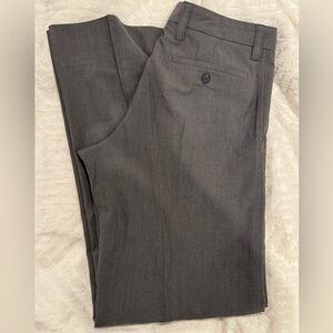 HUGO BOSS Men Grey Virgin Wool Dress Pants Trousers flat front 34R